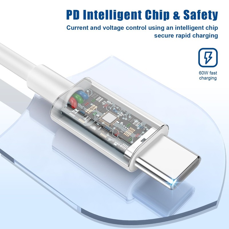 3 Pack 3ft 6ft 10ft USB C to C Fast Charger Cable Type C Charging Cord Lead gallery