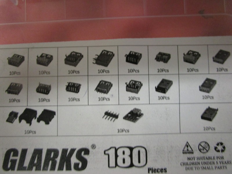 Glarks 180Pcs Micro Sockets USB 2.0 3.0 Type a Male Female Plug Connector Jack S gallery