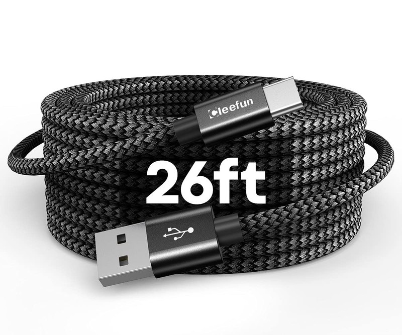 CLEEFUN Extra Long USB C Cable, 26ft / 8M, USB to USB C Power Cable – 26 Foot…