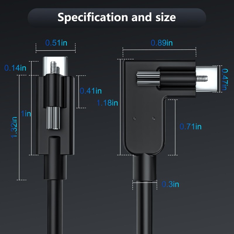 3Ft USB4 Cable Screw-Lock Right 80Gbps 240W 8K For Thunderbolt 4/3 USB C Cord gallery