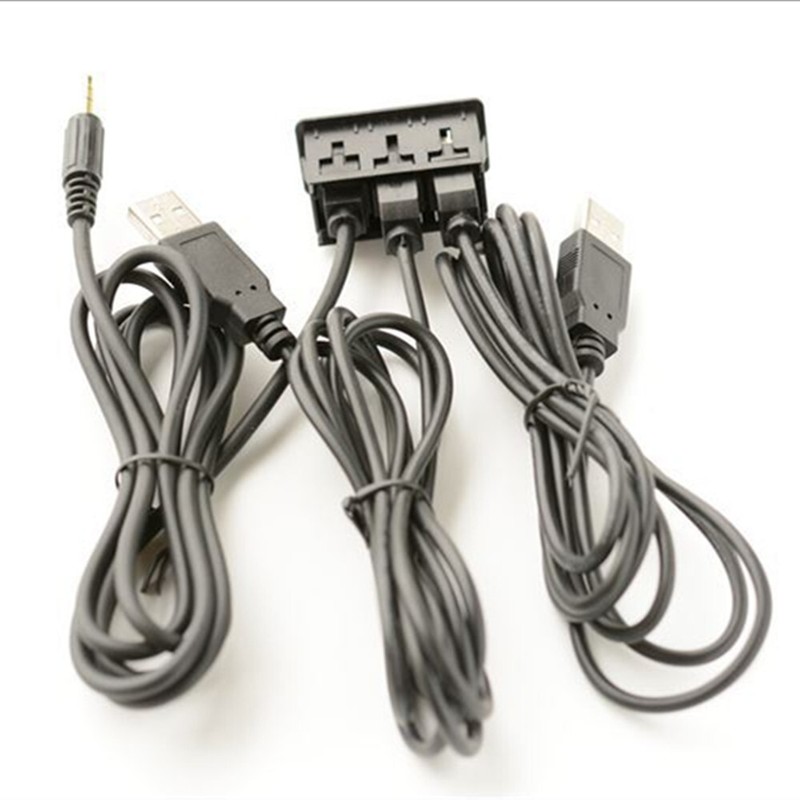 AUX/USB/Type C Port Extension Cable Adapter Car Dash Flush Panel Mount 150CM