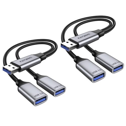 2 Pack USB 1 to 2 Splitter, USB 3.0 A Male to 2 USB Female Jack Y Splitter Hub gallery