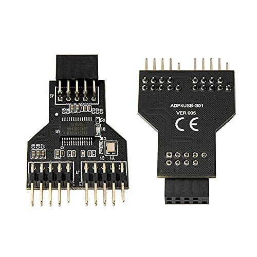 1Pcs USB2.0 Motherboard 9Pin to Dual 9Pin Male Adapter USB 9pin-2x9pin Splitt... gallery