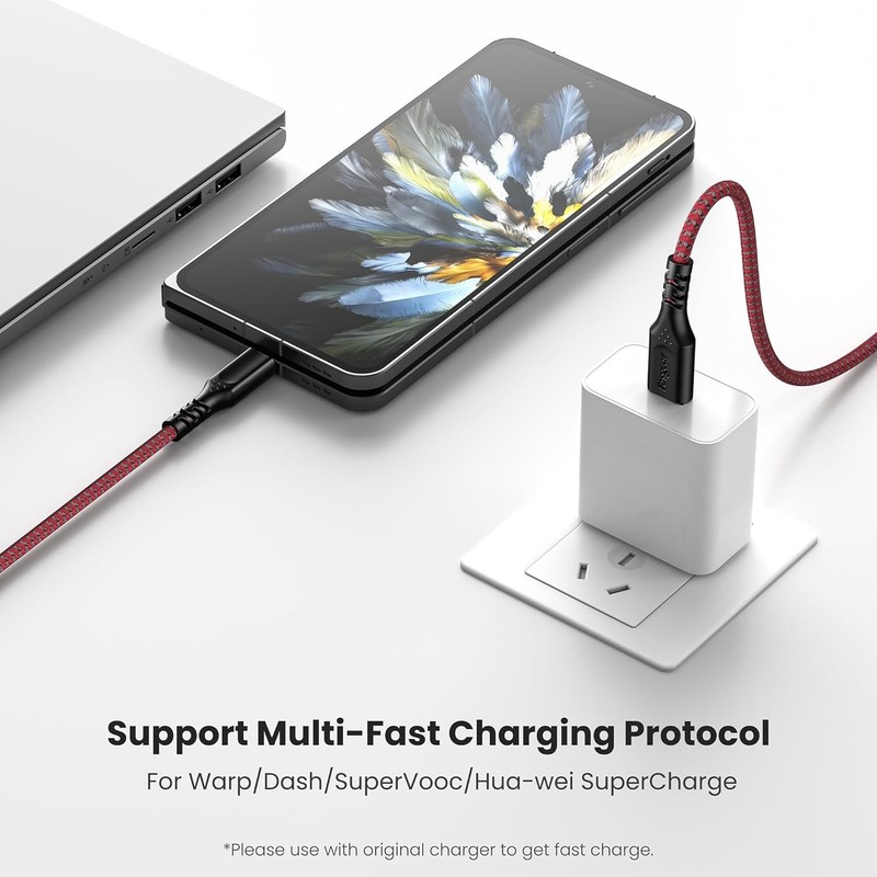 Warp Charge Cable 30W for Oneplus 8 Pro 8, 7 Pro 7T, 1 Pack 6ft/1.8m Dash Cha... gallery