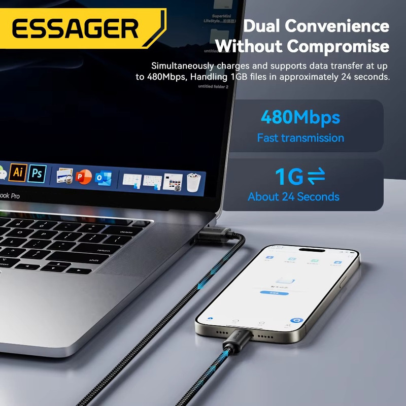 USB-A To USB-C Cable 3A Fast Charging Braided Lead For Xiaomi Samsung iPhone 1M gallery