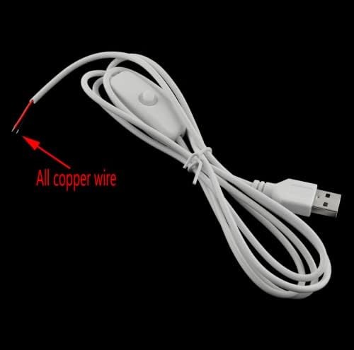 2 PCS 1.5m USB Cable with ON/Off Switch Male to DC 2-Pin Wire Power Cord gallery