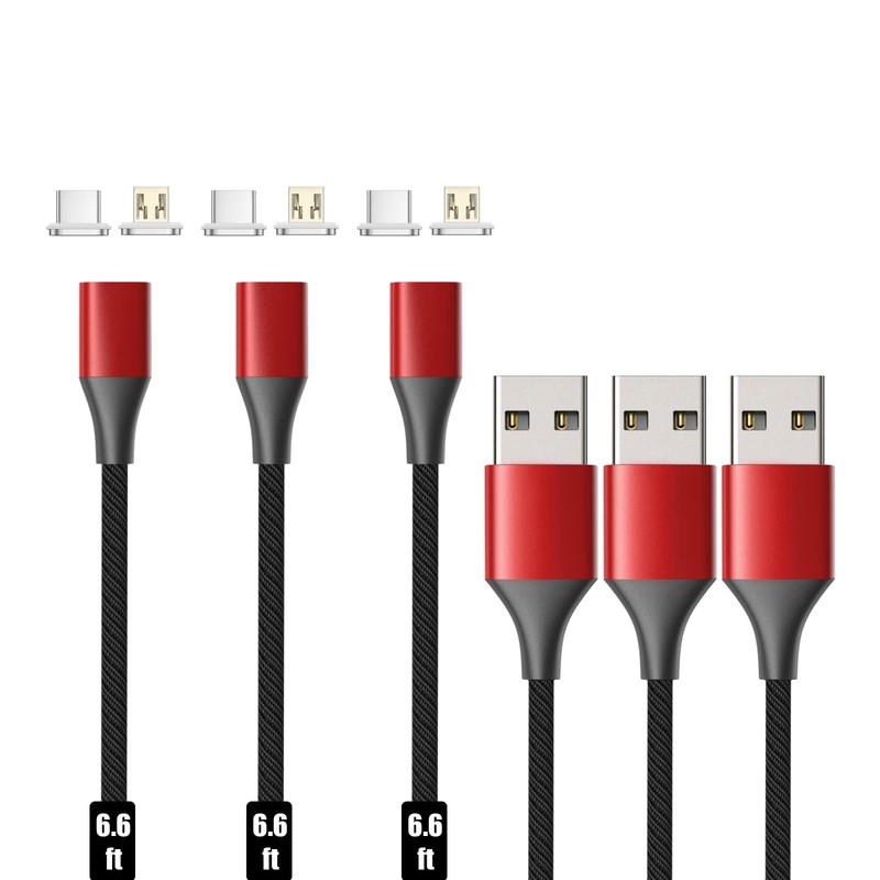 Magnetic Charging Cable, Gen10 Nylon Braided 2-in-1 Magnetic Phone Charger Co...