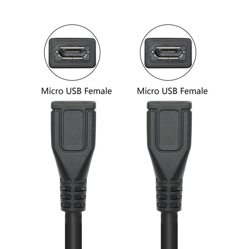2 PCS 9 Inch Short Micro USB Extension Cable Female To Female Charging Sync gallery