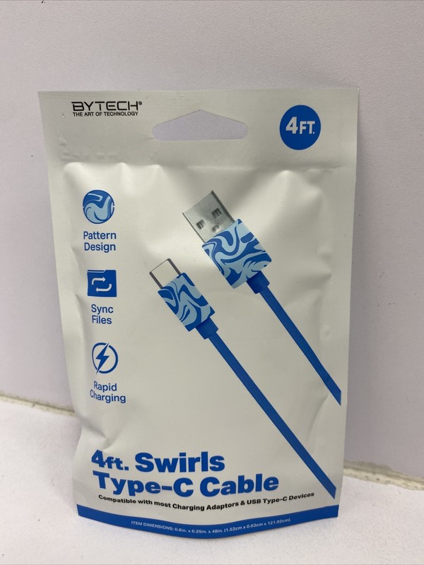 Bytech 4ft Swirls Type-C Cable