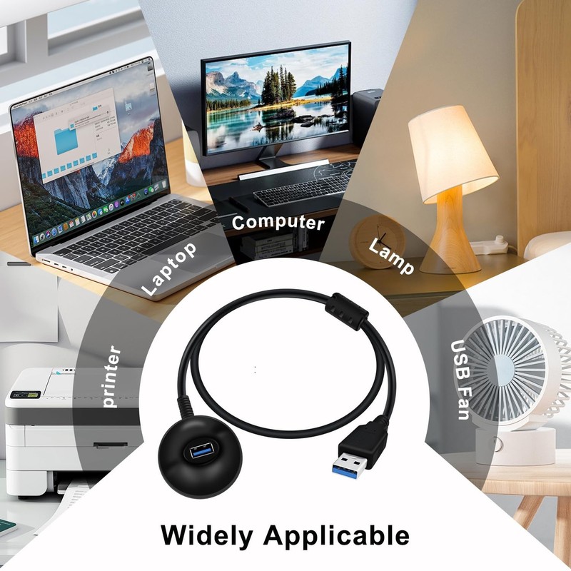 USB 3.0 Extension Cable with Pedestal 5Gbps USB 3.0 Male to Female Cable for ... gallery