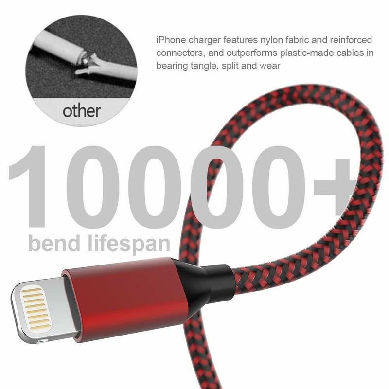 5x Heavy Duty Fast Charger Cable Charging Cord For iPhone 8 X XS 11 12 13 14 Max gallery