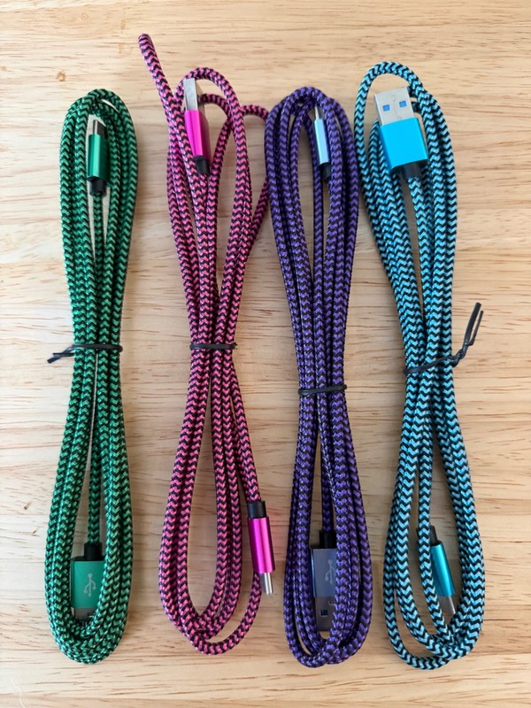 Braided USB to Type-C Charger Cable 6 FT -you choose color-Flat $5.50 shipping