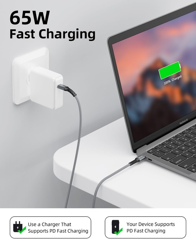 3 Pack Short USB C to C Cable 6 inch Type C 0.5FT Fast Charging Power Cord gallery