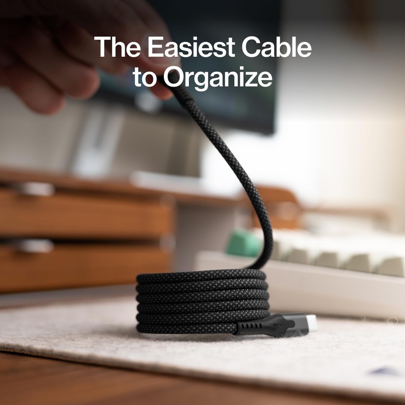 Statik MagStack Pro USB C to C Cable, Magnetic Type C Charger 3ft, Black gallery