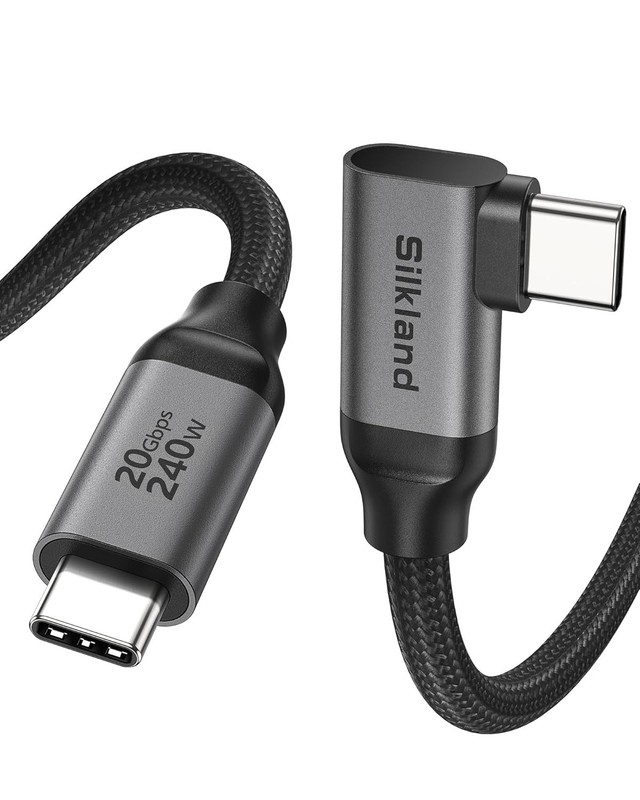 20Gbps USB C Data Cable Right Angle 1.6FT - Fast Charging & Video Output gallery