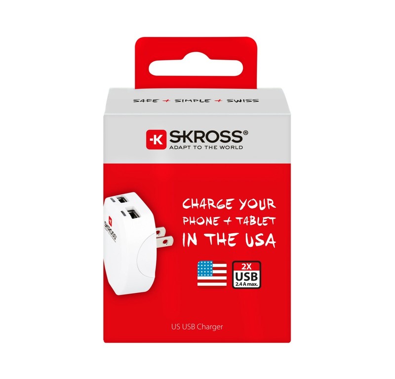 Skross US USB White Travel Charging Adapter gallery