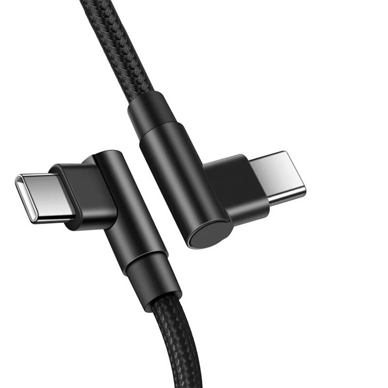 90 Degree Angle USB-C to USB-C Charger Cable Fast Charging Type Sync Cord Lot gallery