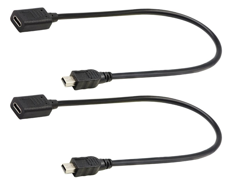 2-Pack USB 2.0 Type-C to Mini B Male Extension Cables - 30CM with 480Mbps Speed gallery