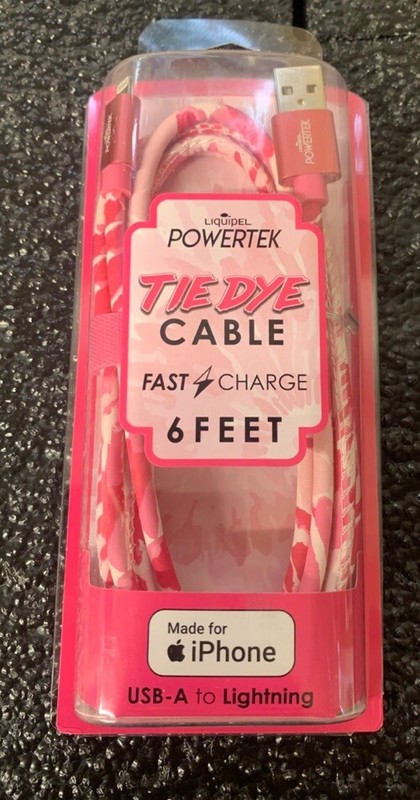iphone Charger cord USB Tie Dye 6’ Cable NEW Never Open