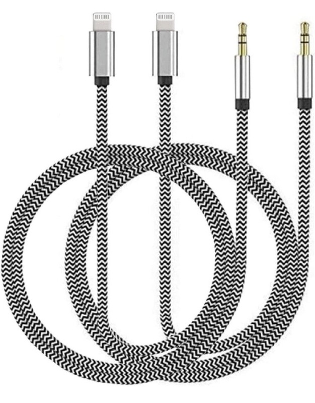 Aux Cord for Iphone, 4×2 Pack Lightning to 3.5 Mm Headphone J