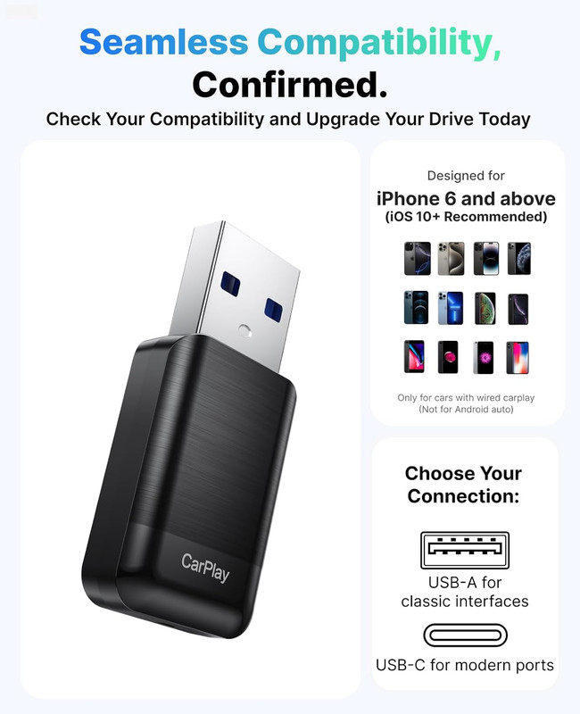 Wireless Carplay Adapter for Apple Iphone, 2026 Convert Wired to Car Play Wirele gallery