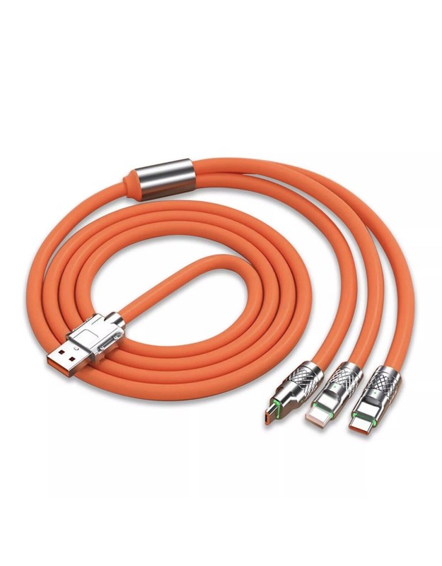 1 New Chubby Thick Cable Multi Charging Cable 3-In-1 Charging Cable USB Cable