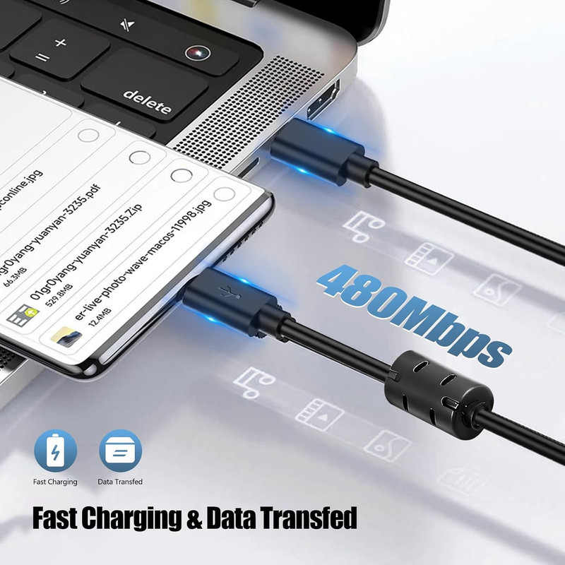 USB C to Micro USB Cable, 2-Pack 5FT Micro USB Cable PS4 Controller Charger, Fas gallery