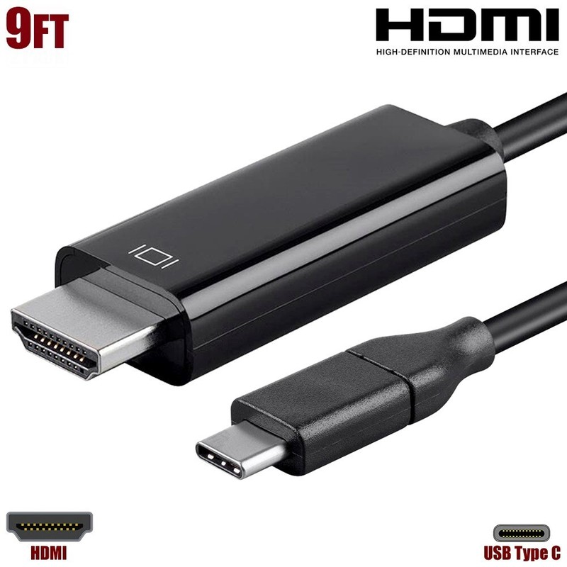 9FT USB-C 3.1 Type C to HDMI Adapter Cable 4K HDTV 5Gbps Samsung S10 S9 MacBook