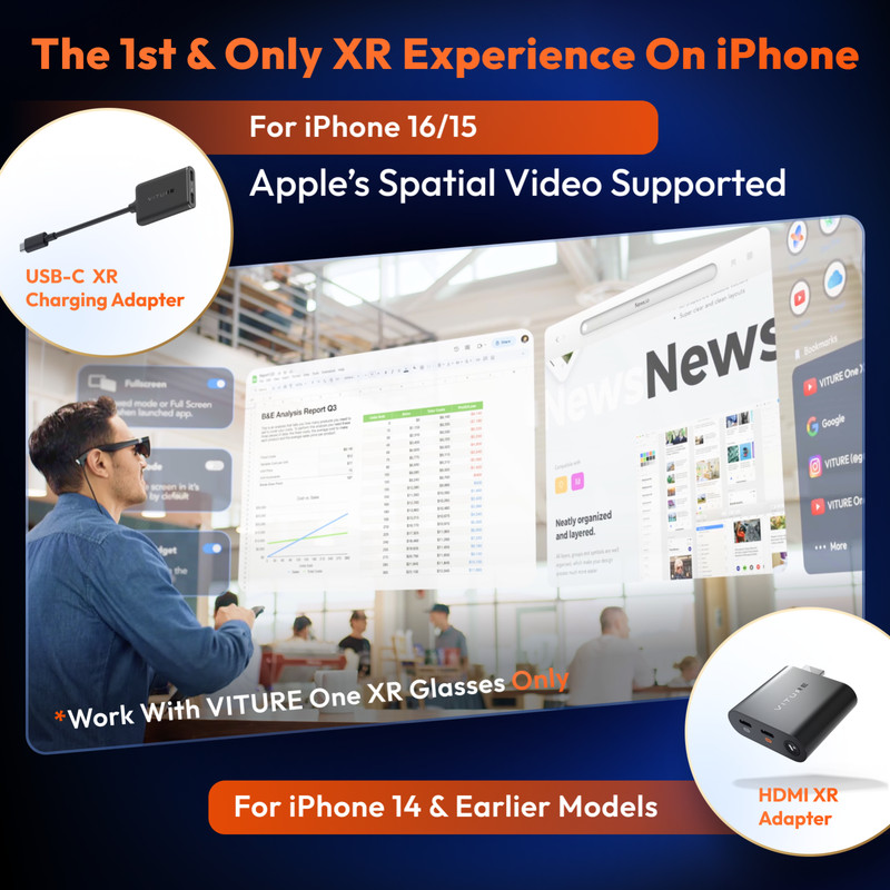 VITURE USB- C XR Charging Adapter for iPhone 16/15, Enabling Multi-Screen gallery