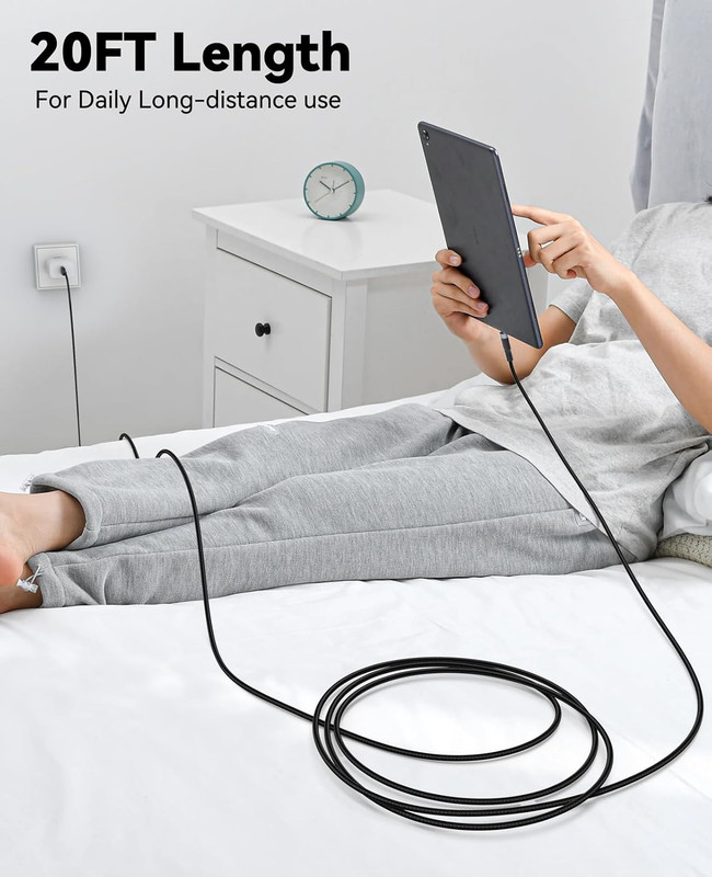 20 FT USB C Cable Long, 18W Fast Charging USB a 2.0 to USB-C Charge Cord 20 gallery
