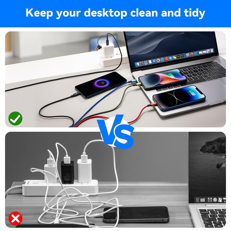 2 Pack 6FT Multi Charging Cable 6 in 1 Fast Phone Charging Cord Charger Wire gallery