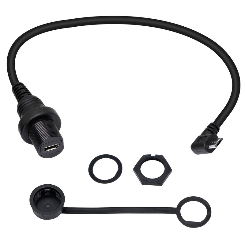 Right Angle Micro USB Mount Extension Dash Flush Dashboard Cable Car Motorcycle gallery