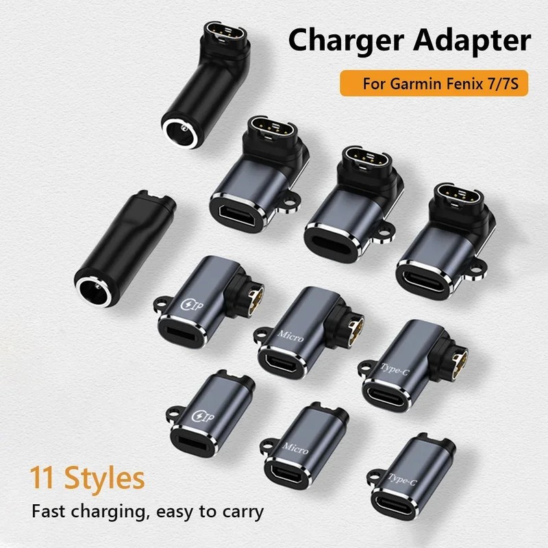USB Type C Micro 8-Pin Watch Charger Adapter for Garmin Fenix 7 6 5 Instinct gallery