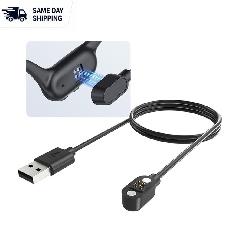 Lightweight 60cm Magnetic Charging Cable for Multiple Bone Conduction Headphones