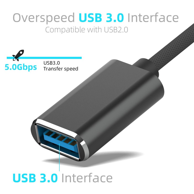 Mini USB OTG Cable USB A Female to Mini USB B 5 Pin Male Camera Adapter Black gallery
