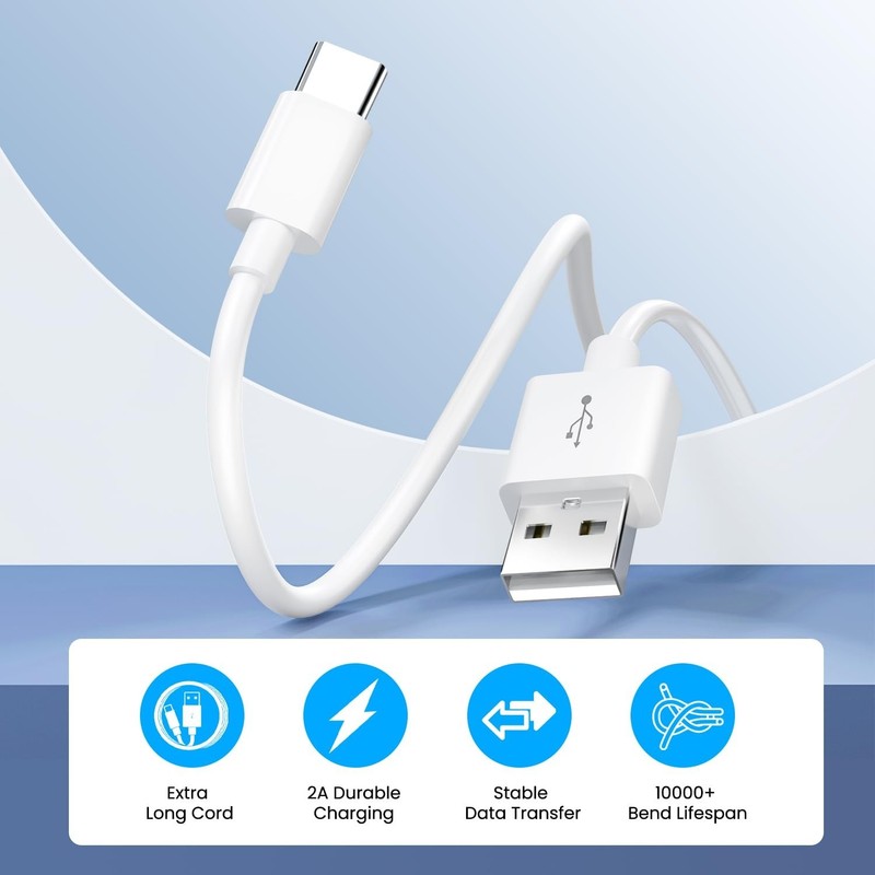 20FT USB to USB C Long Cable, 2PCS Type C Power Cord for Charging & Data Transfe gallery