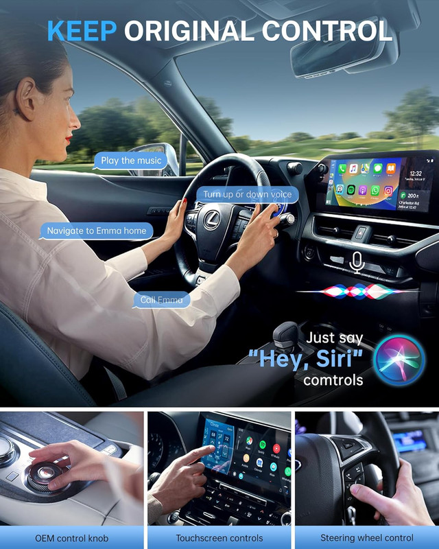 Adaptador inalámbrico CarPlay para iPhone, edición mini que convierte CarPlay.. gallery