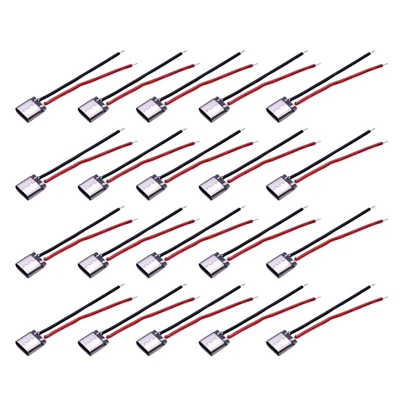 20Pcs 45mm USB Type-C 2-Pin Welding Wire Female Connector Cable Female Socket d gallery