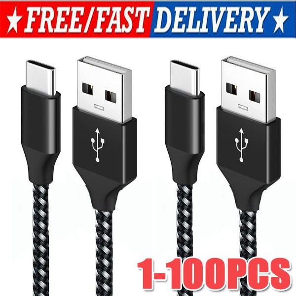 Lot USB-A to Type-C Fast Charging Data SYNC Charger Cable Cord 3/6FT LONG