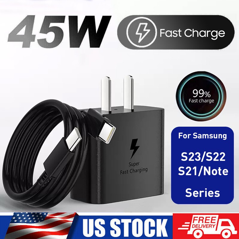 😍45W Type USB C Fast Wall Charger+Cable For Samsung Galaxy S22 S21 S20 gallery