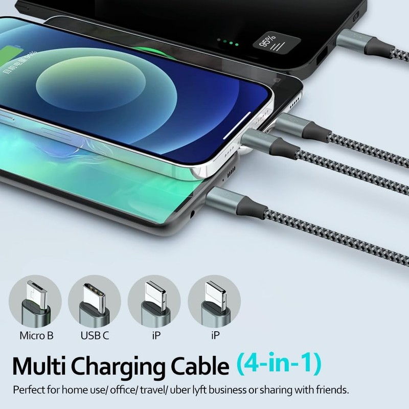 Multi Charging Cable 6FT 2Pack Multi Charger Cable 4 in 1 Universal Multiple ... gallery