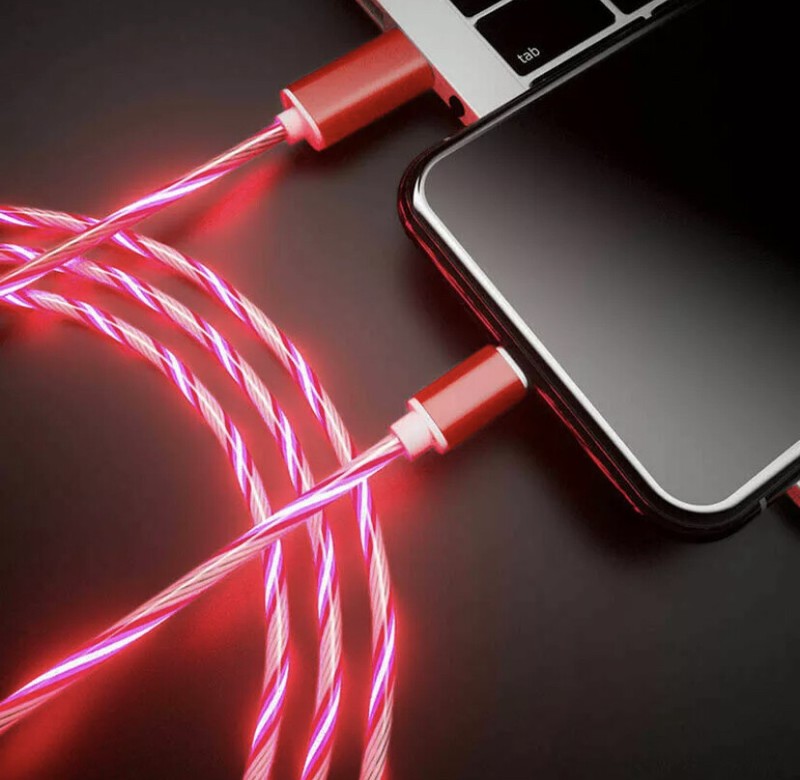 New LED Light Up Flowing Magnetic Fast Charging Charger Cable Cord Micro Type-C gallery