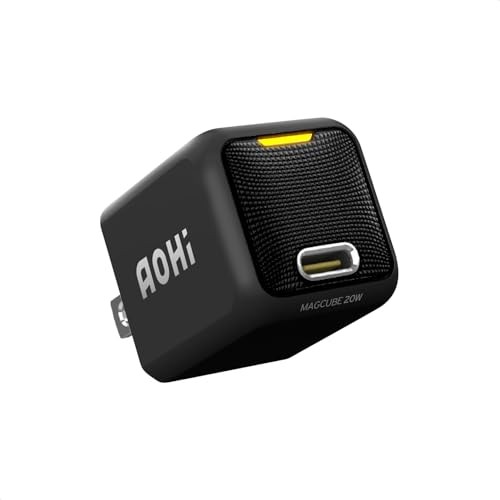 AOHI Type-C 20W Charger PD/PSE Certified iPhone Smartphone Fast Charge Black