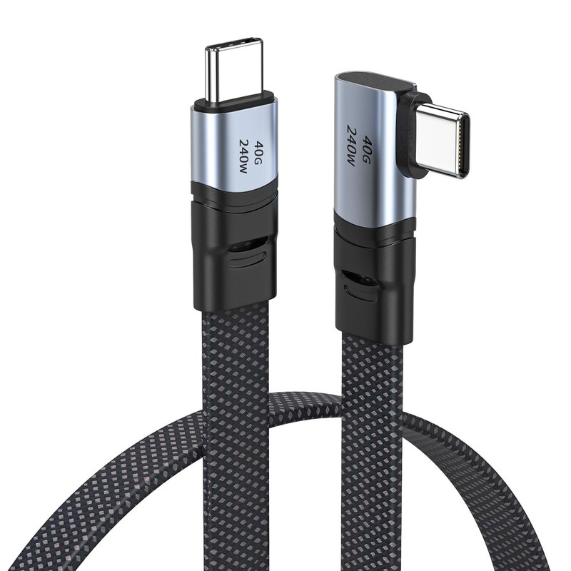Right Angle USB Cable(40Gbps,100W)-90 Degree Flat Flexible USB 4 Cable Fast C…