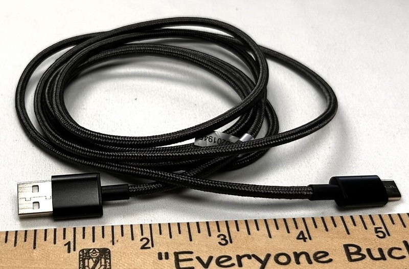 7ft USB-A to USB-C cable silver braided