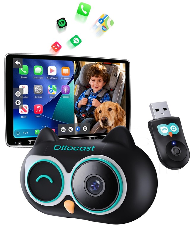 Cabin Care Car Adapter with Baby Car Camera, Wireless CarPlay Display on CarS...