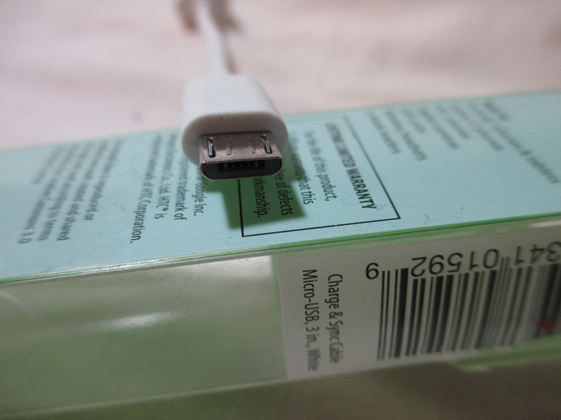 Tech & Go Charge & Sync Cable Micro USB 3" Android Galaxy HTC Camera GPS Headset gallery