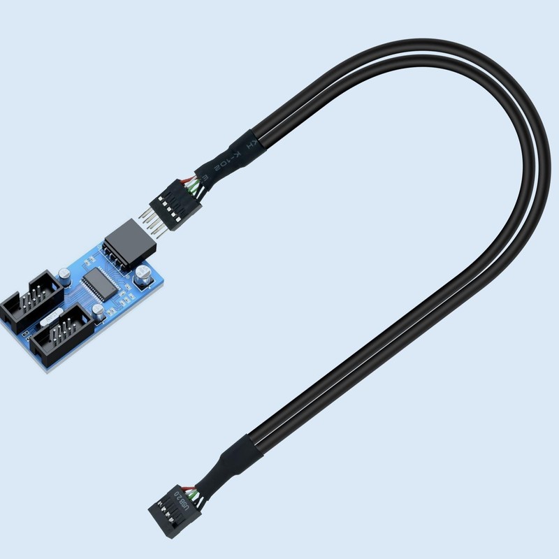 USB Header Extension Cable, 20.3 inches USB 2.0 9-Pin Male to Female Internal Mo gallery