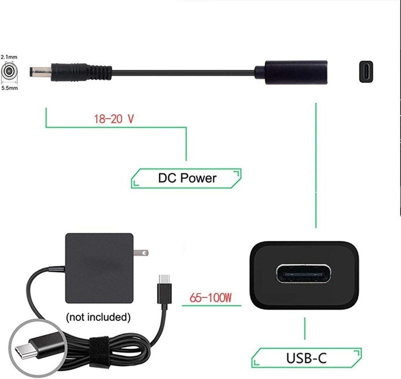 Stylish Type-C USB-C to DC Power Cable for Efficient Laptop Charging 18-20V gallery