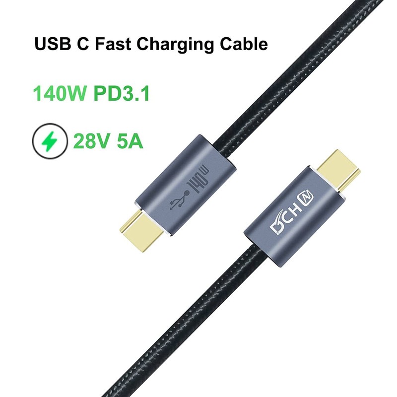 USB C to C Cable 3FT 140W PD 3.1 Fast Charging Nylon Braided 28V/5A Cord gallery